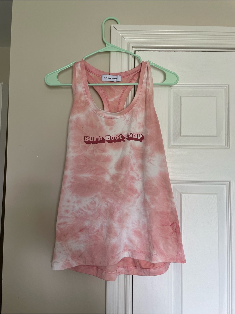 Burn Boot Camp Women's Pink Tie-Dye Racerback Tank